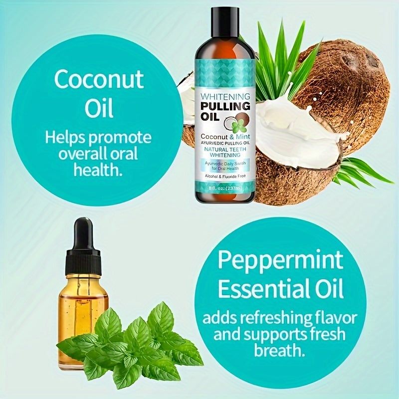 Natural Whitening Mouthwash - Coconut Oil & Peppermint