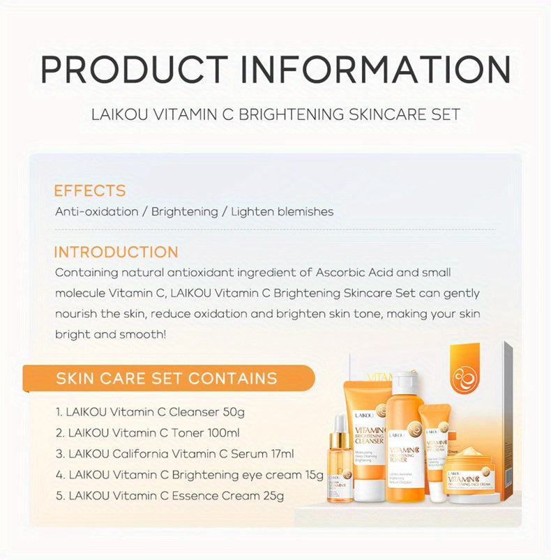 Vitamin C Skincare Set - 5-Piece Complete Routine
