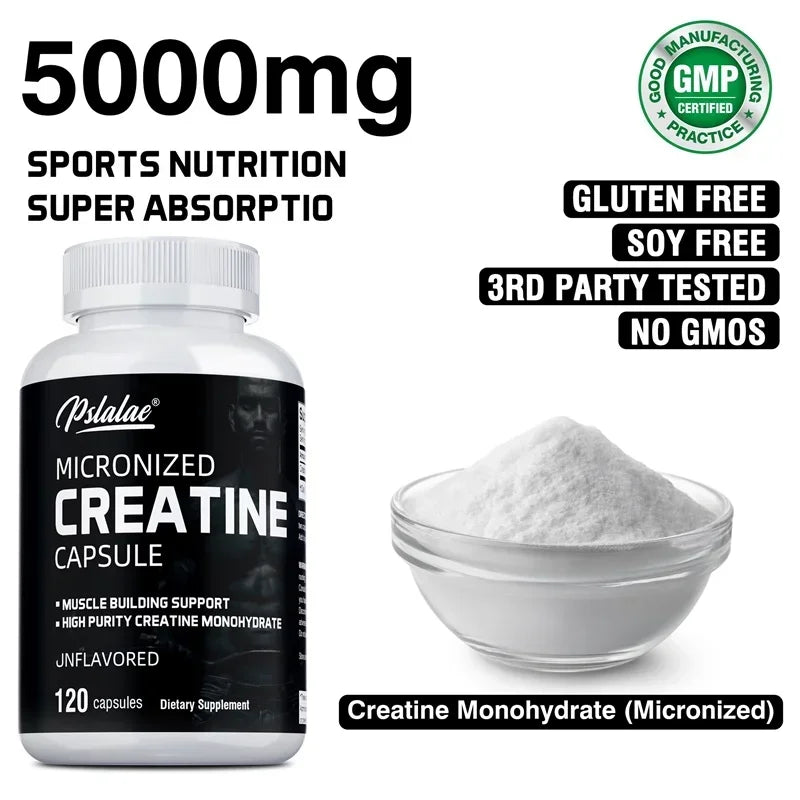 Creatine supplement packaging and product details